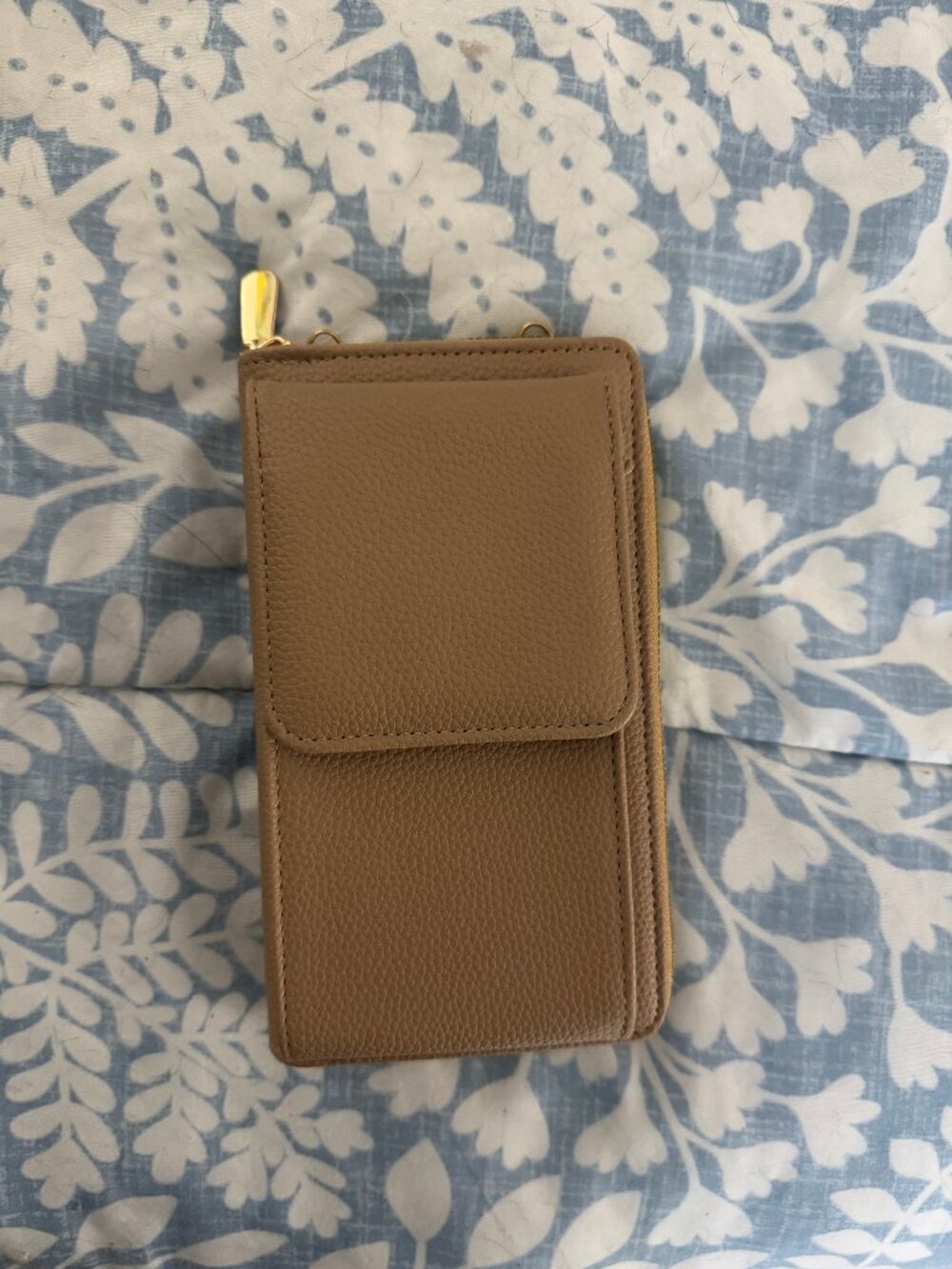 Tan Phone Crossbody Wallet Bag